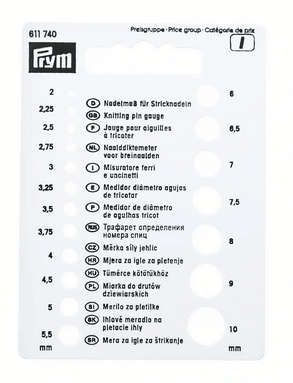 Knitting needle gauge - Galedi Pins