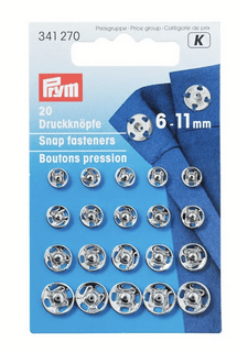 Snap fasteners, 6 - 11mm, 20pc - Galedi Pins