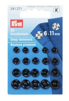 Snap fasteners, 6 - 11mm, 20pc - Galedi Pins