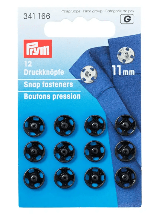 Snap fasteners, 11mm, black - Galedi Pins
