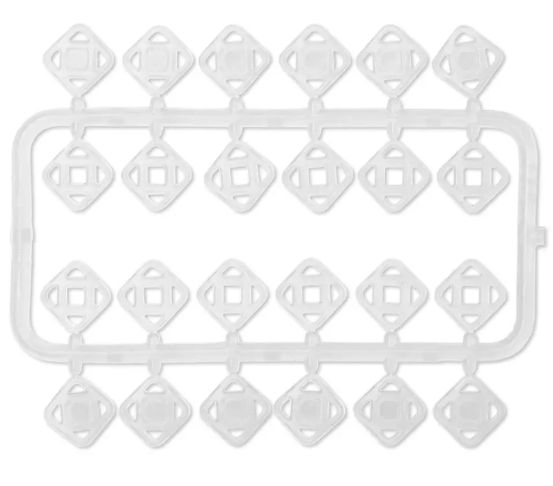 Snap fasteners square, 7mm, transparent - Galedi Pins
