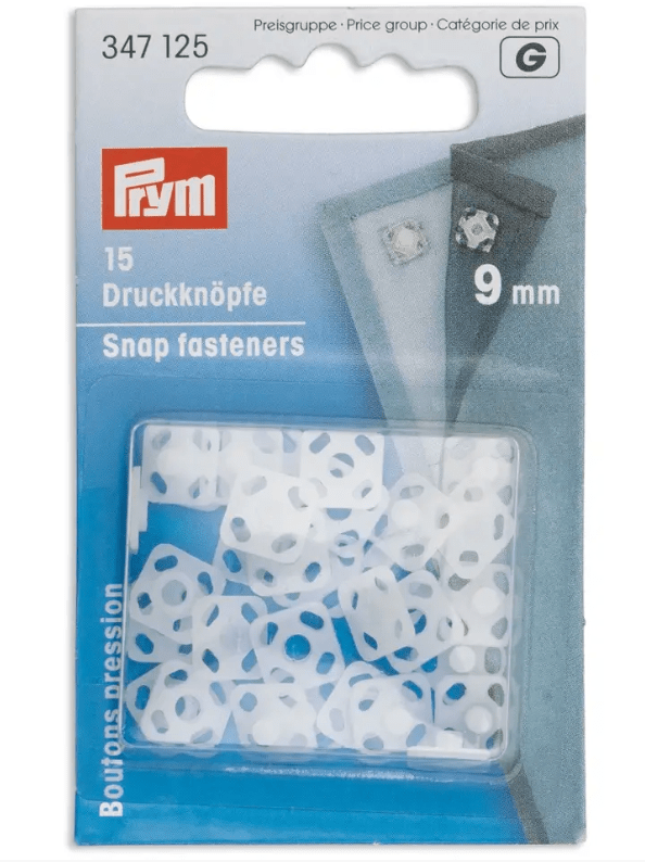 Snap fasteners square, 9mm, white - Galedi Pins
