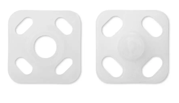 Snap fasteners square, 9mm, white - Galedi Pins