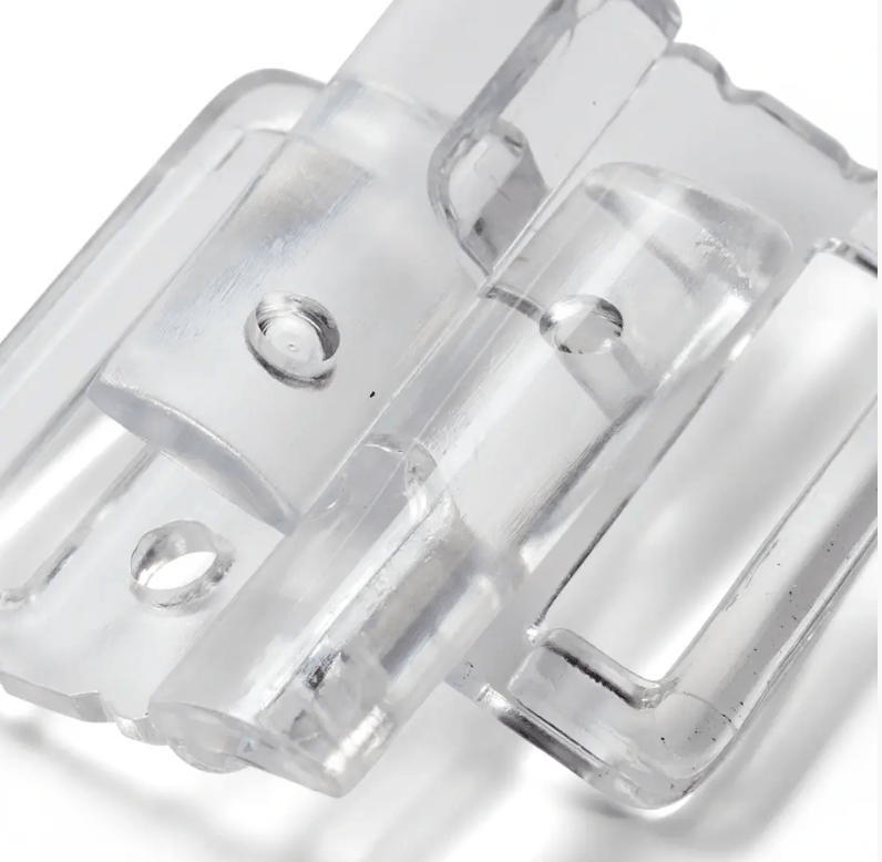 Bikini and belt clasps Clover leaf, 15mm, transparent - Galedi Pins