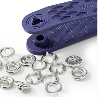 Non - sew press fastener jersey, retaining ring, 10mm, silver - coloured - Galedi Pins