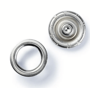 Non - sew press fastener jersey, retaining ring, 10mm, silver - coloured - Galedi Pins