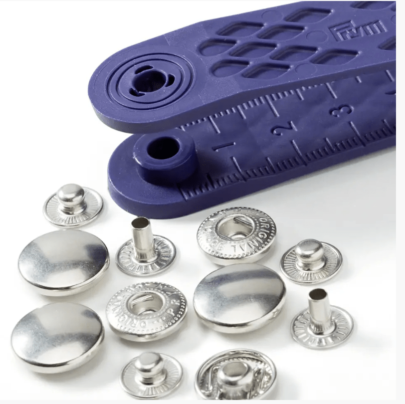 Non - sew press fastener anorak, 15mm, silver - coloured - Galedi Pins