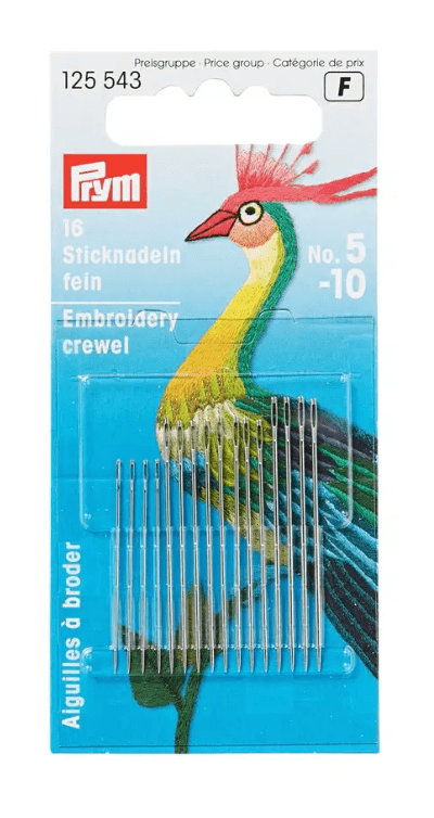 Crewel needles, No. 3 - 9/ 5 - 10, assorted, 16pc - Galedi Pins