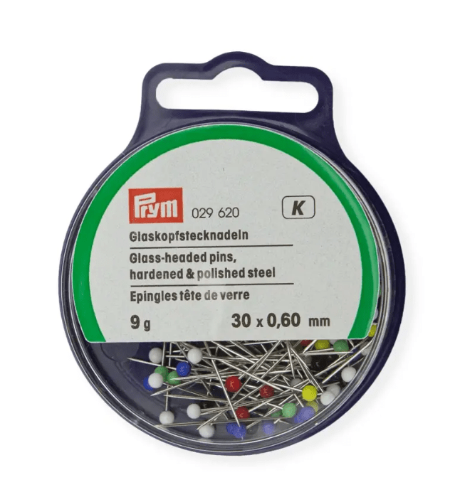 Glass - headed pins, 0.60 x 30mm, multi - colour, 9g - Galedi Pins