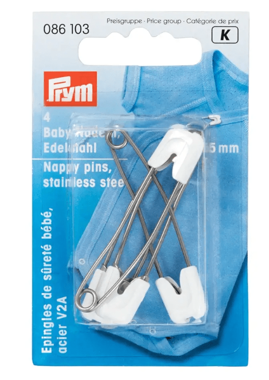 Nappy pins, 55mm, white - Galedi Pins