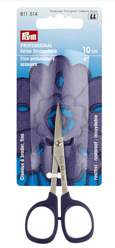 Galedi Professional 10cm purple stainless steel embroidery scissors.