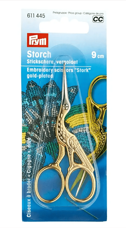 Embroidery scissors stork 9cm gold - plated - Galedi Pins