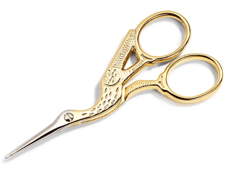 Embroidery scissors stork 9cm gold - plated - Galedi Pins