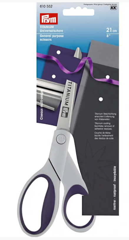 Galedi Titanium-coated scissors, 21cm, grey with comfortable grip.