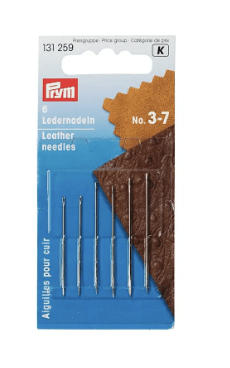 Leather needles, No. 3 - 7, assorted, silver - coloured - Galedi Pins