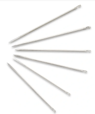 Leather needles, No. 3 - 7, assorted, silver - coloured - Galedi Pins