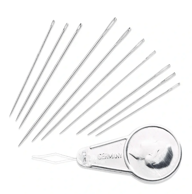 Sewing, embroidery and darning needles assortment and threader, 49 needles - Galedi Pins