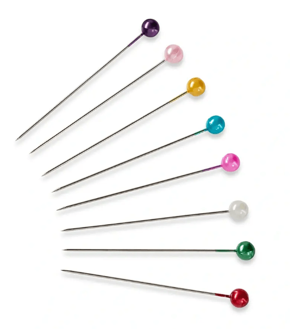 Pearl - headed pins 0.58 x 40 mm multi - colour assorted, card with box - Galedi Pins