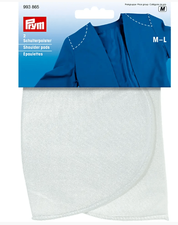 Prym black crescent-shaped shoulder pads, size S, made of polyester.