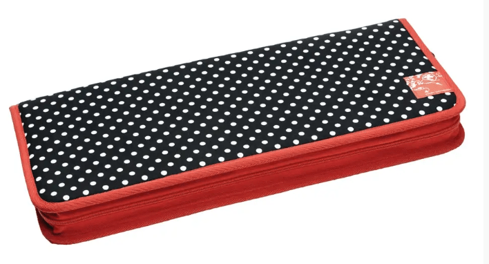 Knitting needle case polka dots, black/white - Galedi Pins