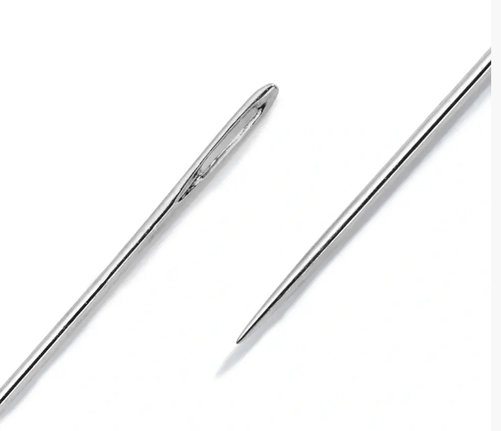Beading needles with silver eye, No. 12, 0.40 x 50mm, 25pc - Galedi Pins