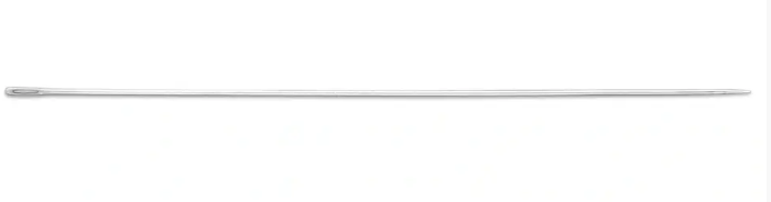 Beading needles with silver eye, No. 12, 0.40 x 50mm, 25pc - Galedi Pins