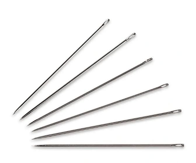 Sewing needles long, with silver eye, Typhoon, No. 5, 0.80 x 40mm - Galedi Pins