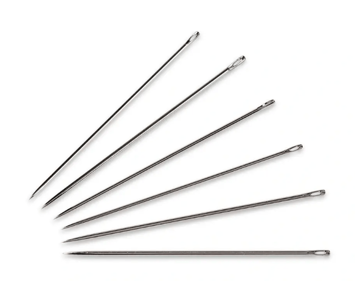 Sewing needles long, with silver eye, Typhoon, No. 11, 0.50 x 32mm - Galedi Pins