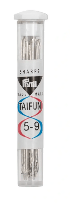 Sewing needles long, with silver eye, Typhoon, No. 5 - 9, assorted - Galedi Pins