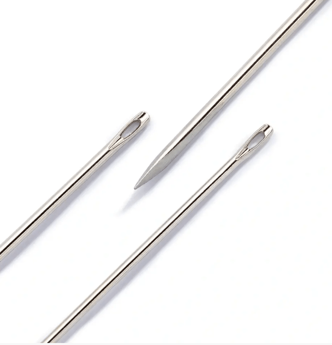 Leather needles, No. 7, 0.70 x 36mm, silver - coloured - Galedi Pins