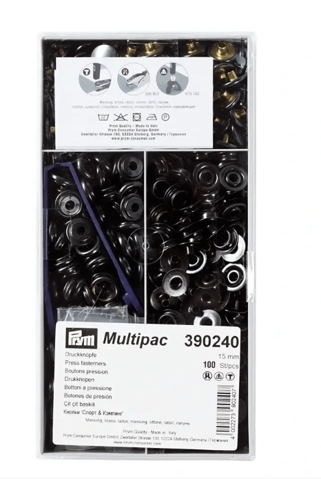 Non - sew press fastener Sport & Camping, 15mm, black oxydised - Galedi Pins