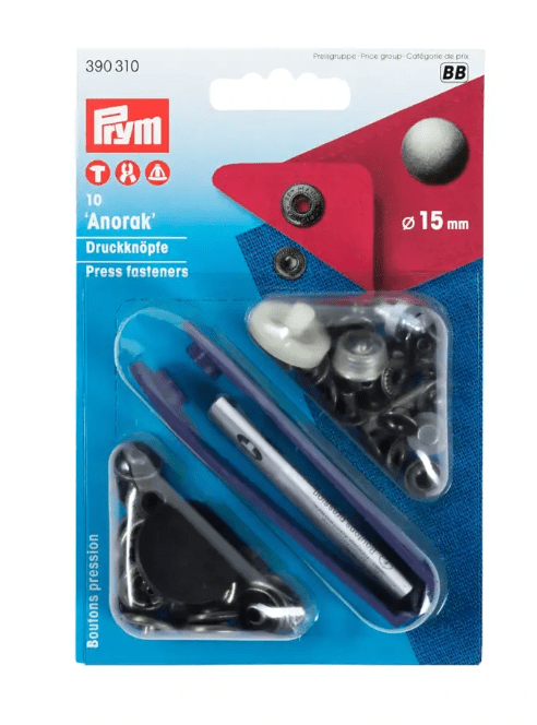 Non - sew press fastener anorak, 15mm, old iron - Galedi Pins