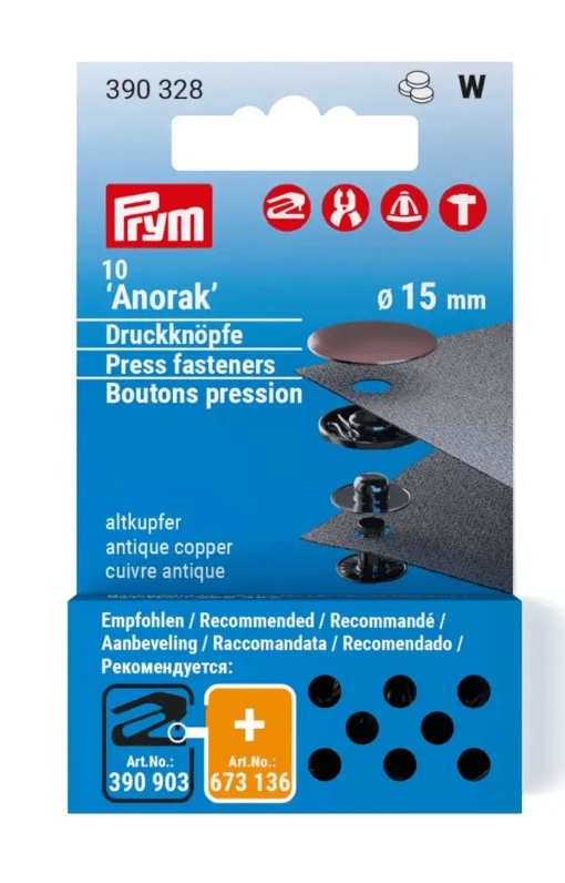 Non - sew refill for 390309, 15mm, old copper - Galedi Pins