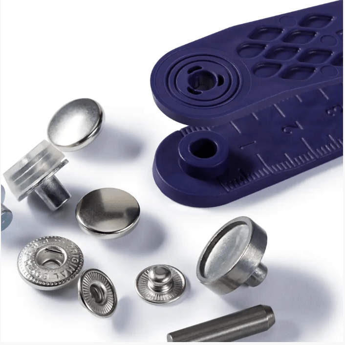 Non - sew press fastener anorak, 12mm, silver - coloured - Galedi Pins