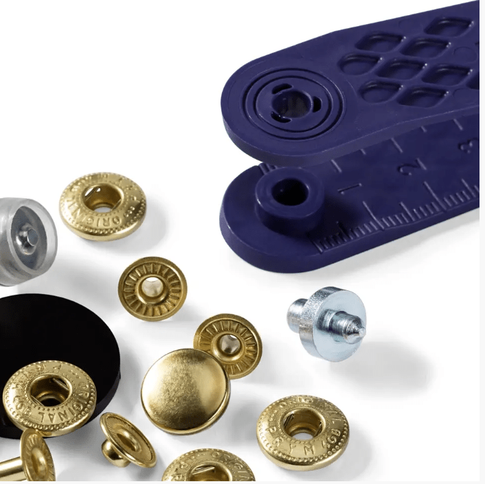 Non - sew press fastener anorak, 12mm, gold - coloured - Galedi Pins