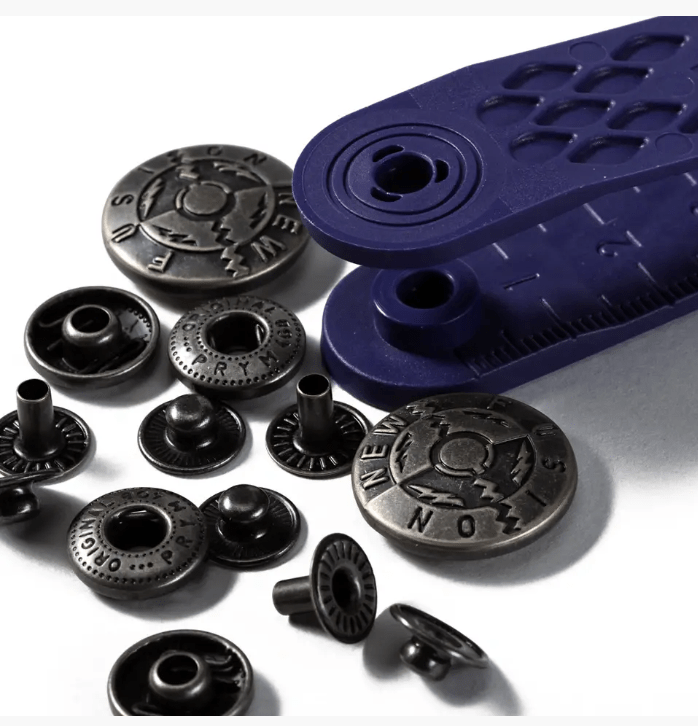 Non - sew press fastener anorak, fusion design, 20mm, antique silver - Galedi Pins