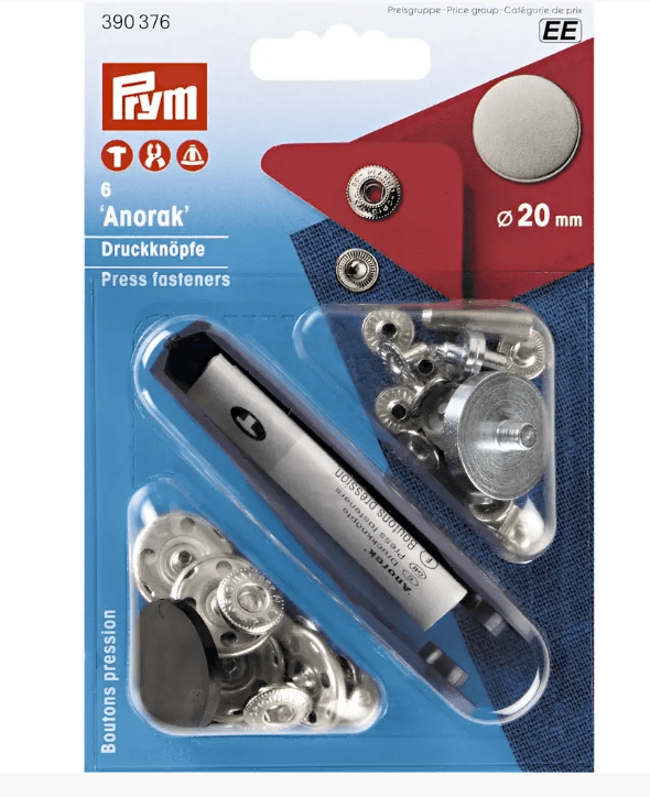 Non - sew press fastener anorak, flat, 20mm, old iron - Galedi Pins