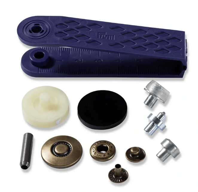 Non - sew press fastener anorak, flat, 20mm, black oxidised - Galedi Pins