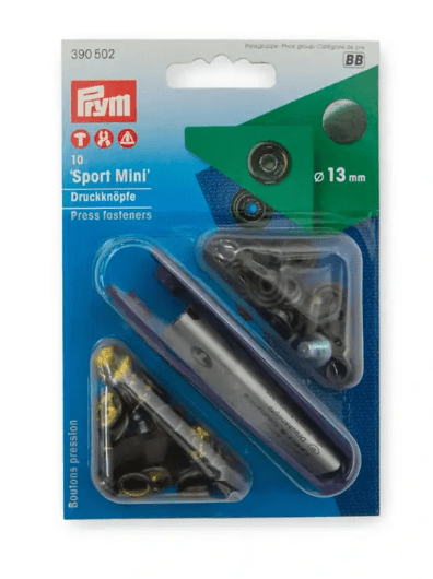 Non - sew press fastener Sport Mini, 13mm, black oxidised - Galedi Pins