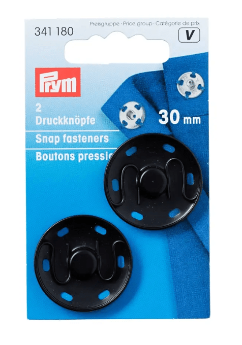 Snap fasteners, 30mm, black - Galedi Pins