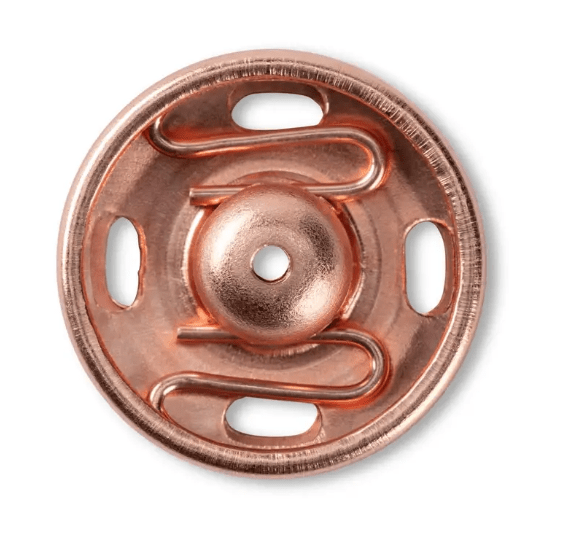 Sew - on snap fasteners, 15mm, Rose gold - Galedi Pins