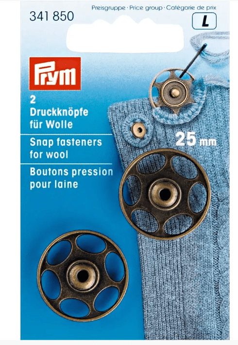 Snap fastener for wool, 25mm, antique brass - Galedi Pins