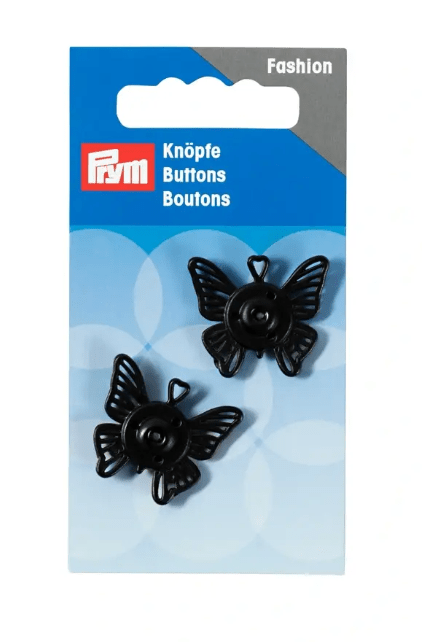 Snap fasteners, 25mm, butterfly, black - Galedi Pins