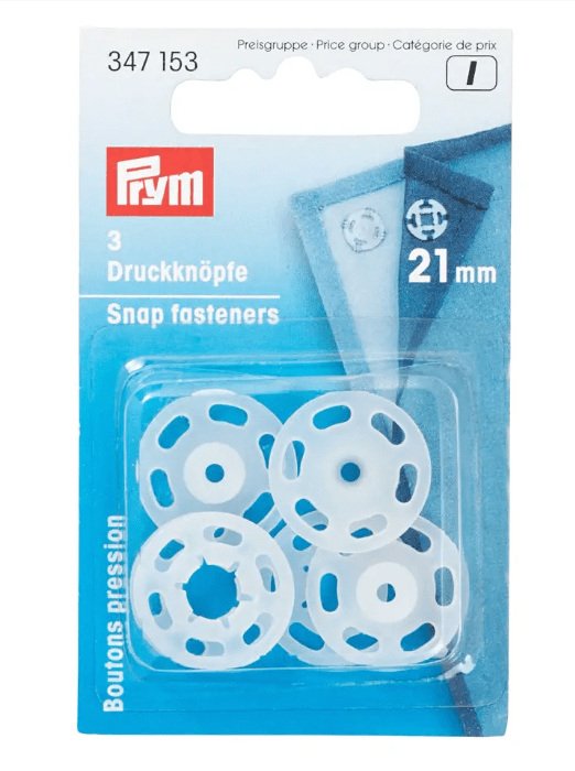 Snap fasteners, 21mm, transparent - Galedi Pins