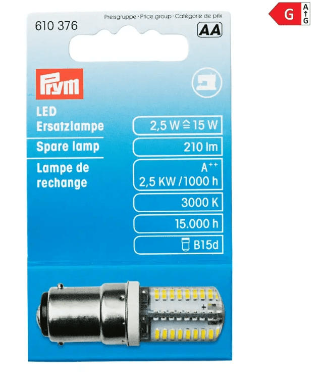 LED spare lamp for sewing machine, bayonet fitting - Galedi Pins