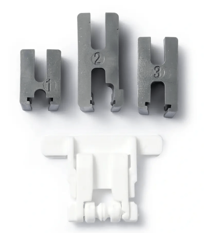 Zip fastener foot for sewing machine, for invisible zip fasteners - Galedi Pins