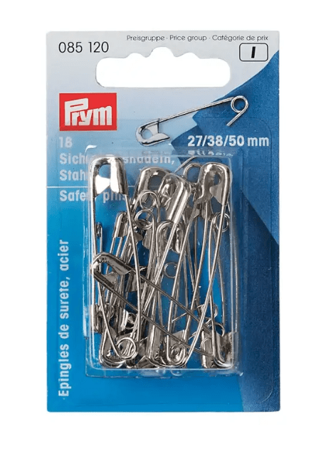 Safety pins, 38mm, assorted, silver - coloured, 12 items - Galedi Pins