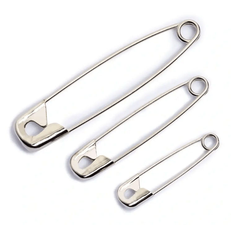 Safety pins, 38mm, silver - coloured, 1000 items - Galedi Pins