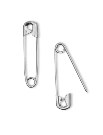Safety pins, 50mm, silver - coloured, 50 items - Galedi Pins