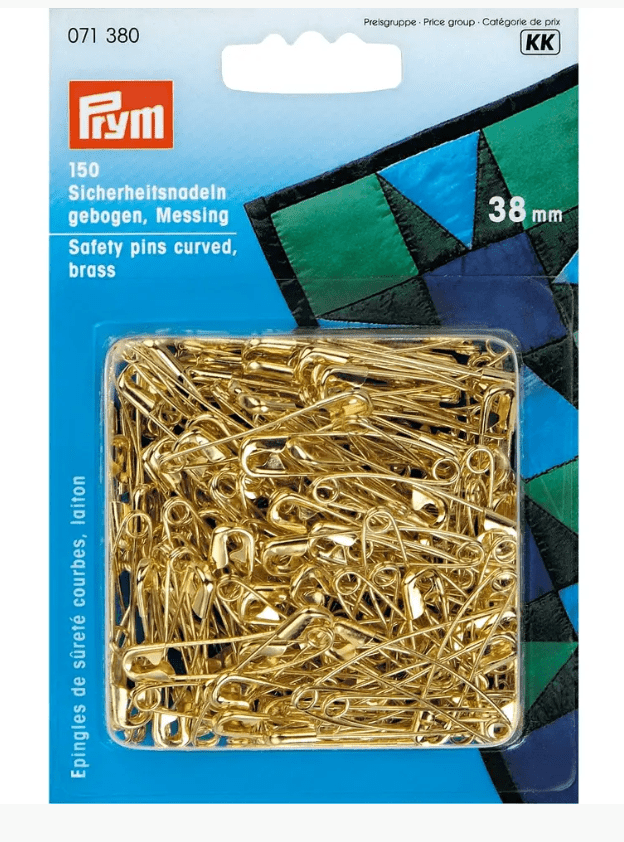 Safety pins curved, No. 2, 38mm, gold - coloured - Galedi Pins